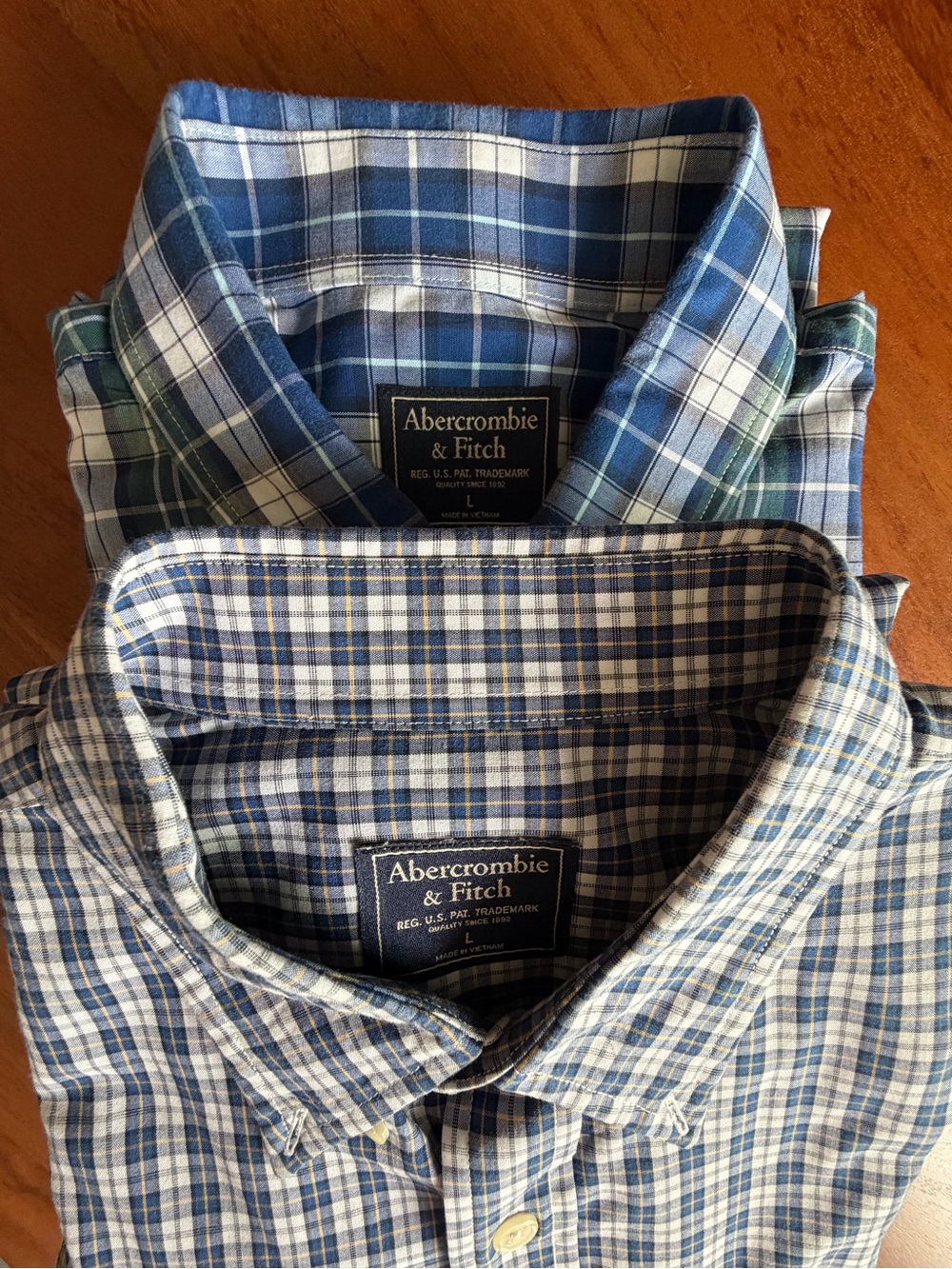 Abercrombie & Fitch Shirt Lot Size L Regular Fit Long Sleeve Plaid Button Down